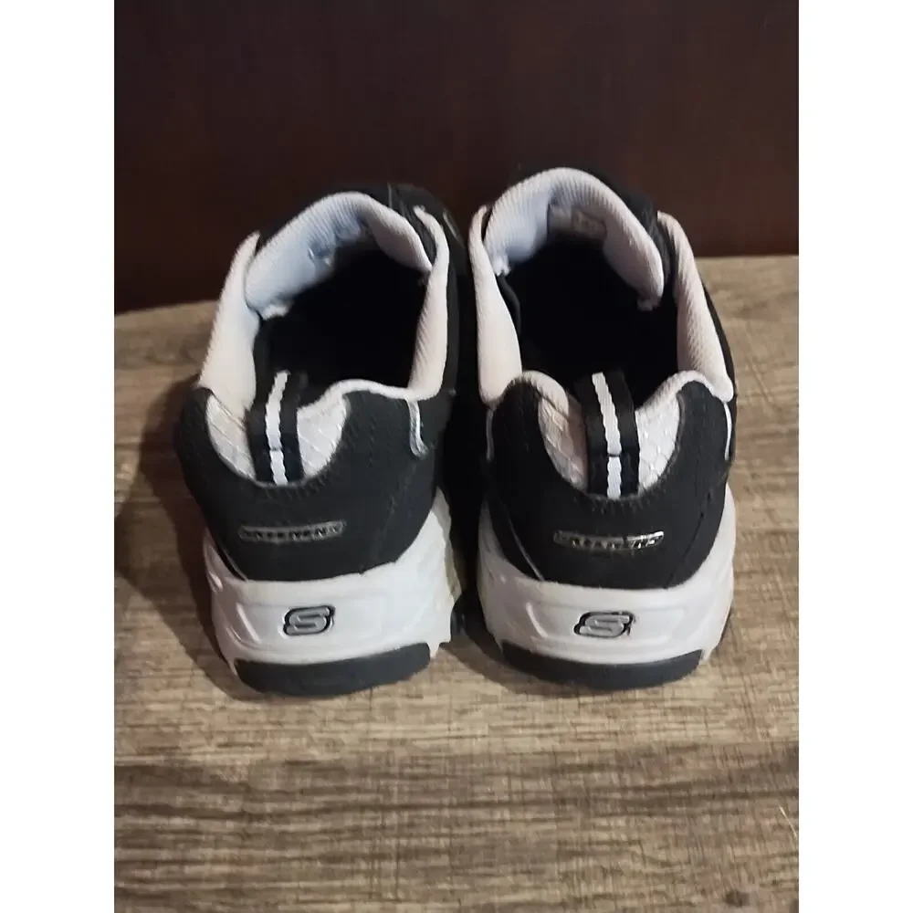 💕Skechers Shoes D'Lites Black silver Leather Slip On #11591 Women's 9 sparkle - Picture 4 of 10